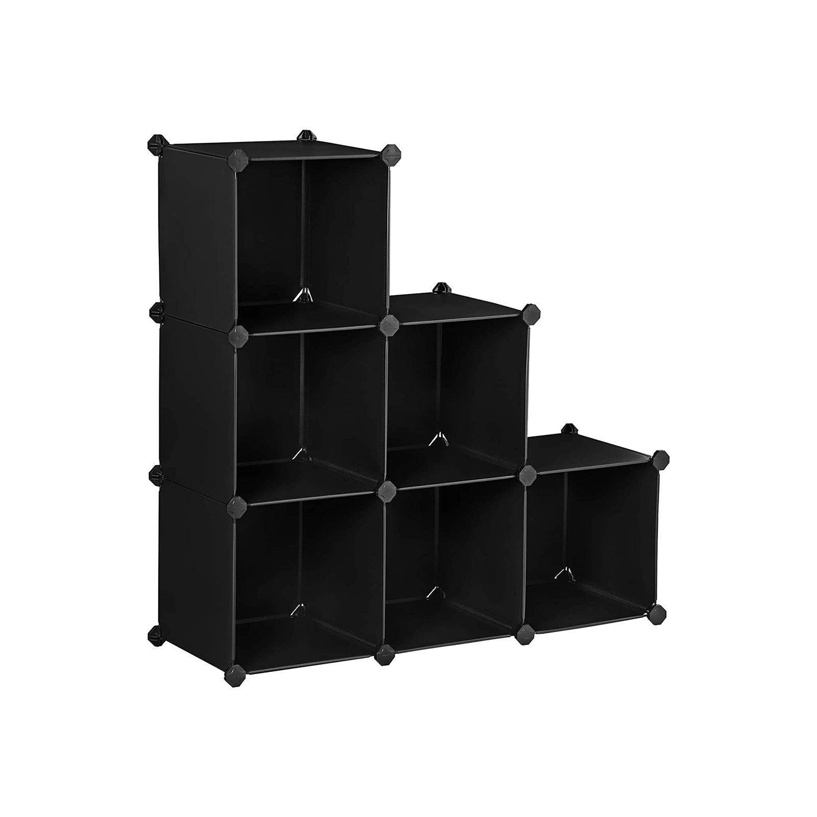 Aufbewahrungsgreifer - Würfelschrank - Kunststoff - 6 Fächer - Schwarz