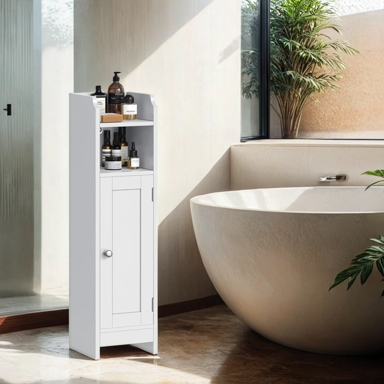 Badezimmerschrank - schmaler Stehschrank, ideal für kleine Badezimmer