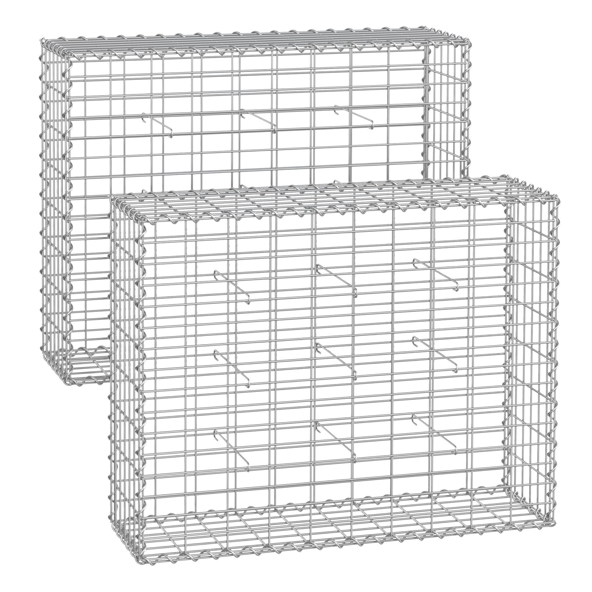 Set von 2 Schanskörben - 100 × 80 × 30 cm - Silber