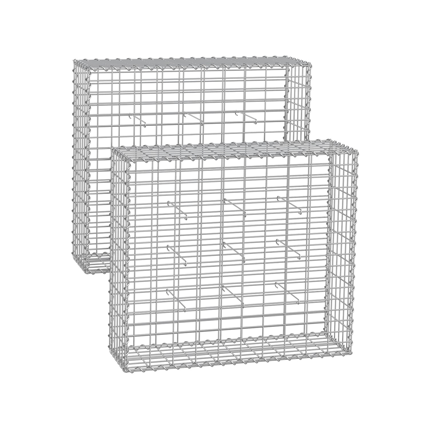 Set von 2 Drahtkörben - MAAS -Breite 5 × 10 cm - Silber
