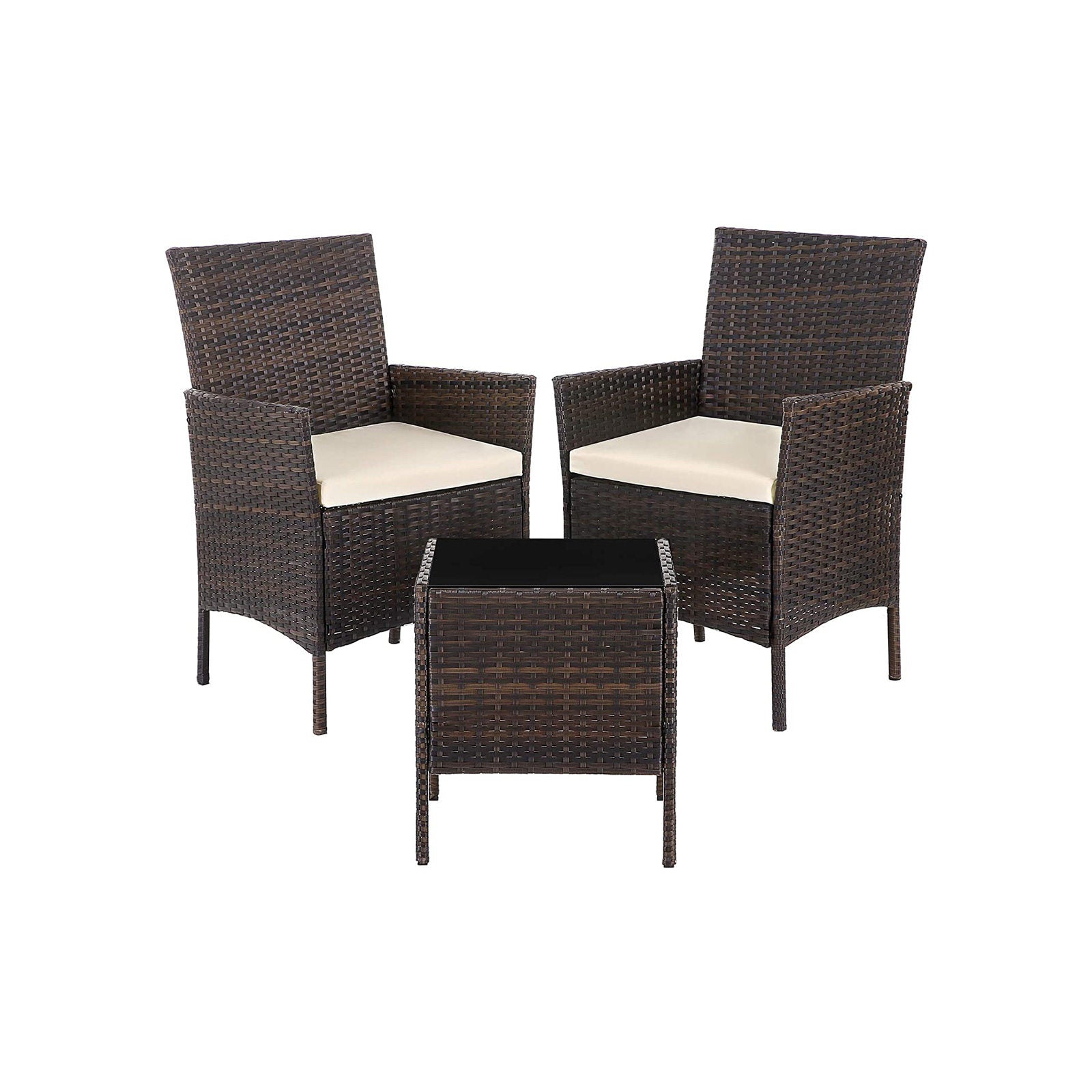 Gartenmöbelset - Lounge -Set - 2 Stühle und Tisch - Terrassenmöbel - Brown