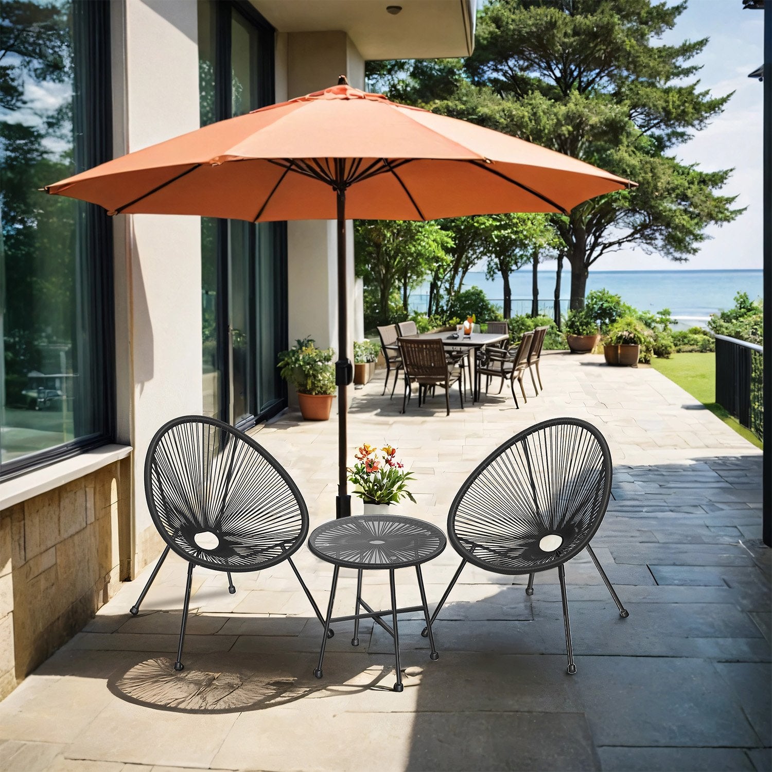 Balkonmöbel Set von 3 - Gartenset mit 2 Stühlen und Tisch
