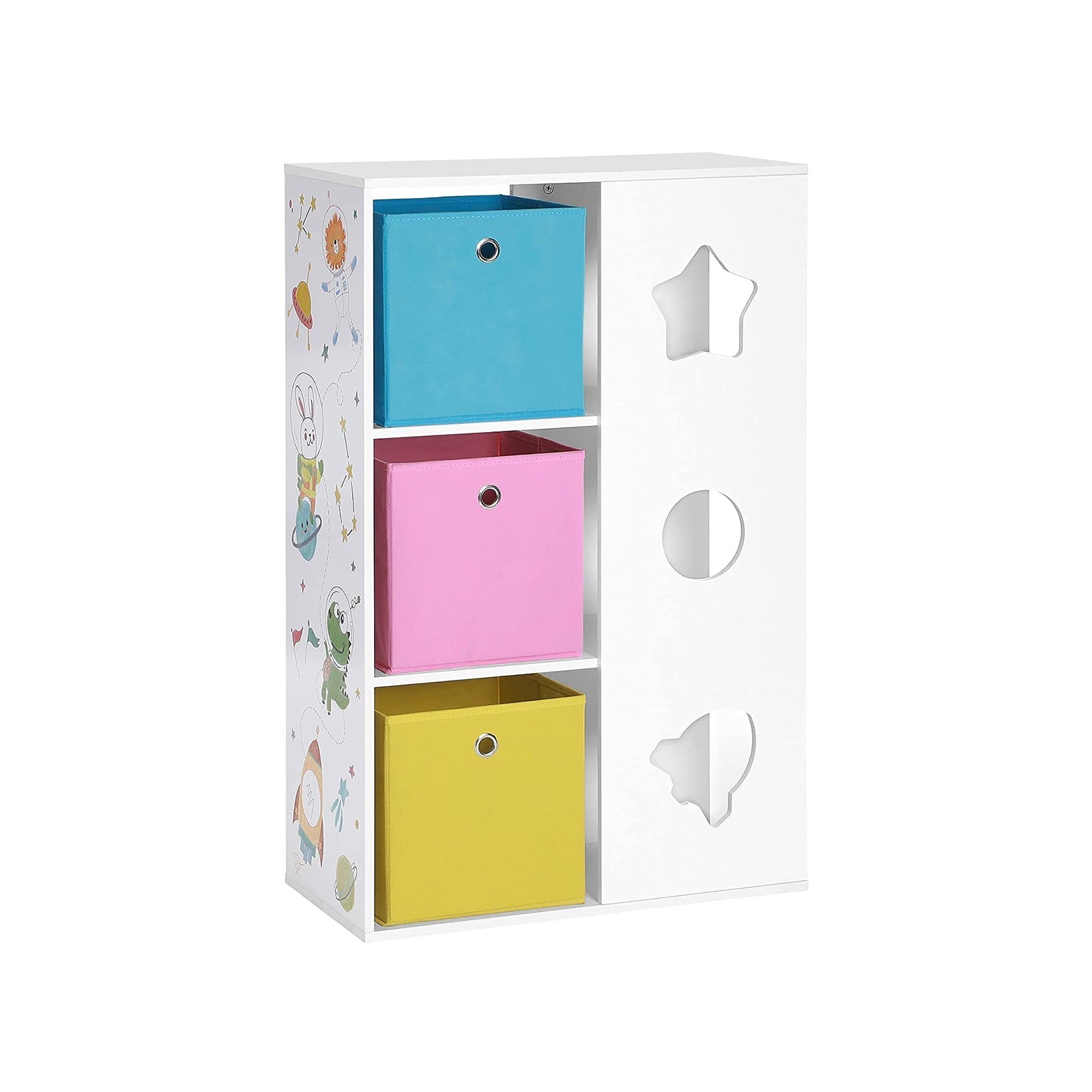 Kinderschrank - mit Aufbewahrungsboxen - Spielzimmer Bücherregal