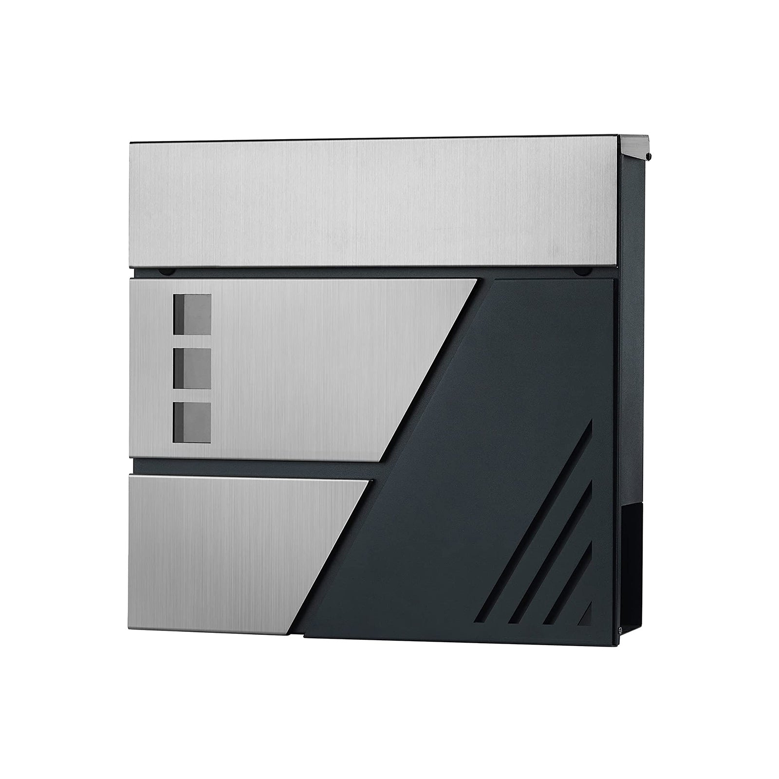 Mailbox - Wandbus - mit Fenster - Edelstahl - Silber / Anthrazit