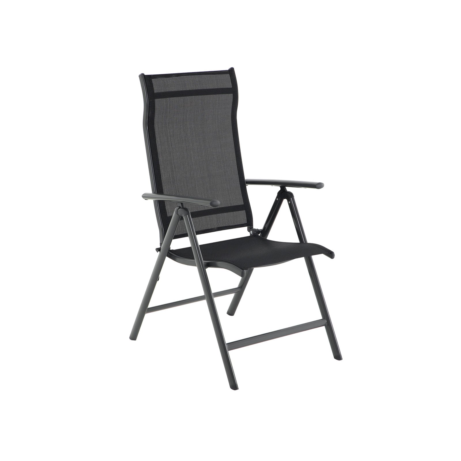 Gartenstühle - Set von 4 Außenstühlen - Klapbarar - Aluminiumrahmen - Schwarz
