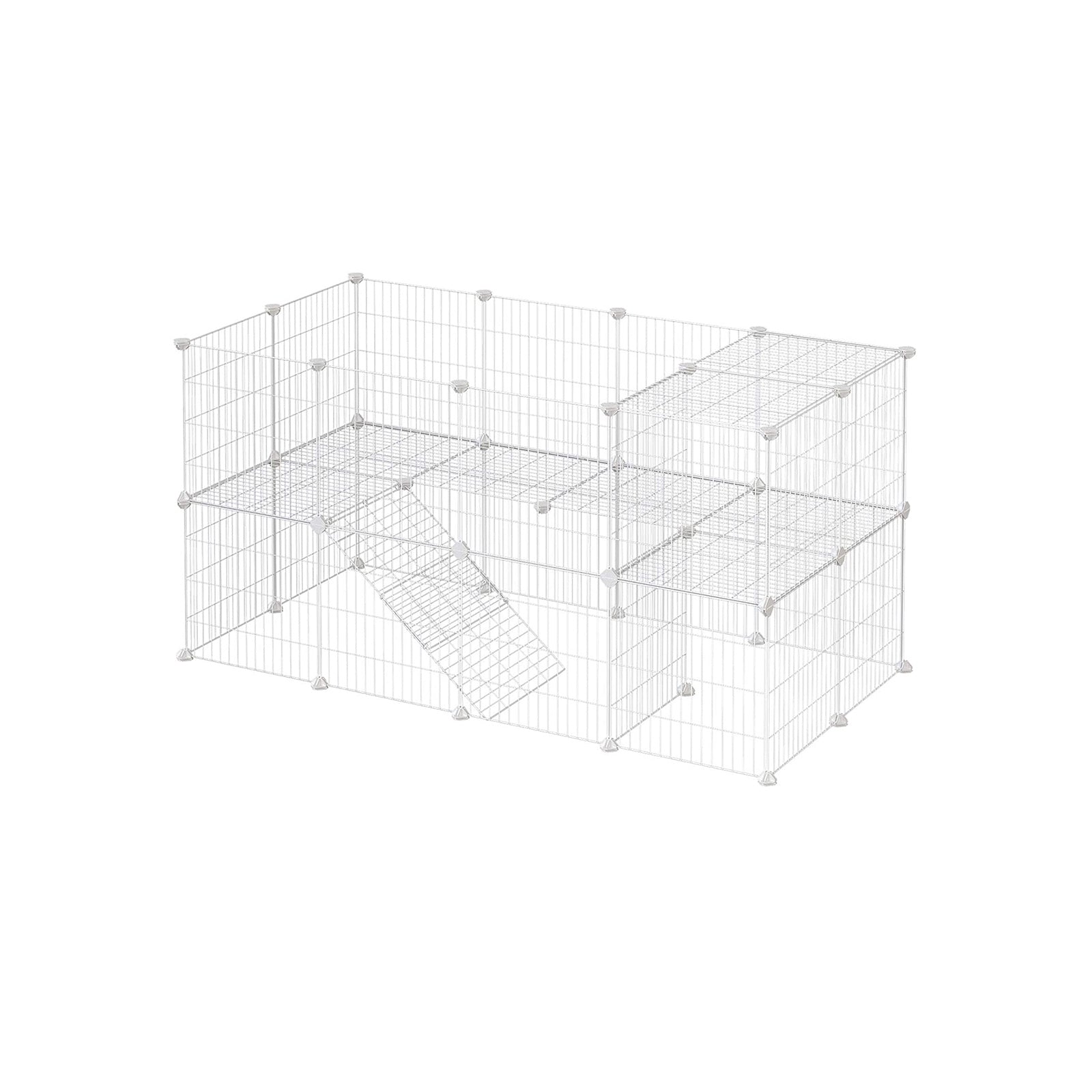 Tierkäfig - Zaun für Kaninchen/Hamster/Meerschweinchen - Silber