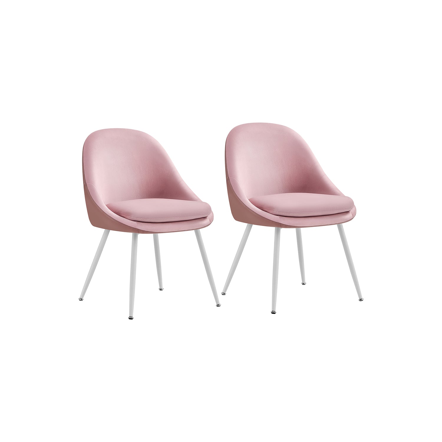 Esszimmerstuhl Set von 2 mit Kissen Pastellrosa und Wolke weiĆ