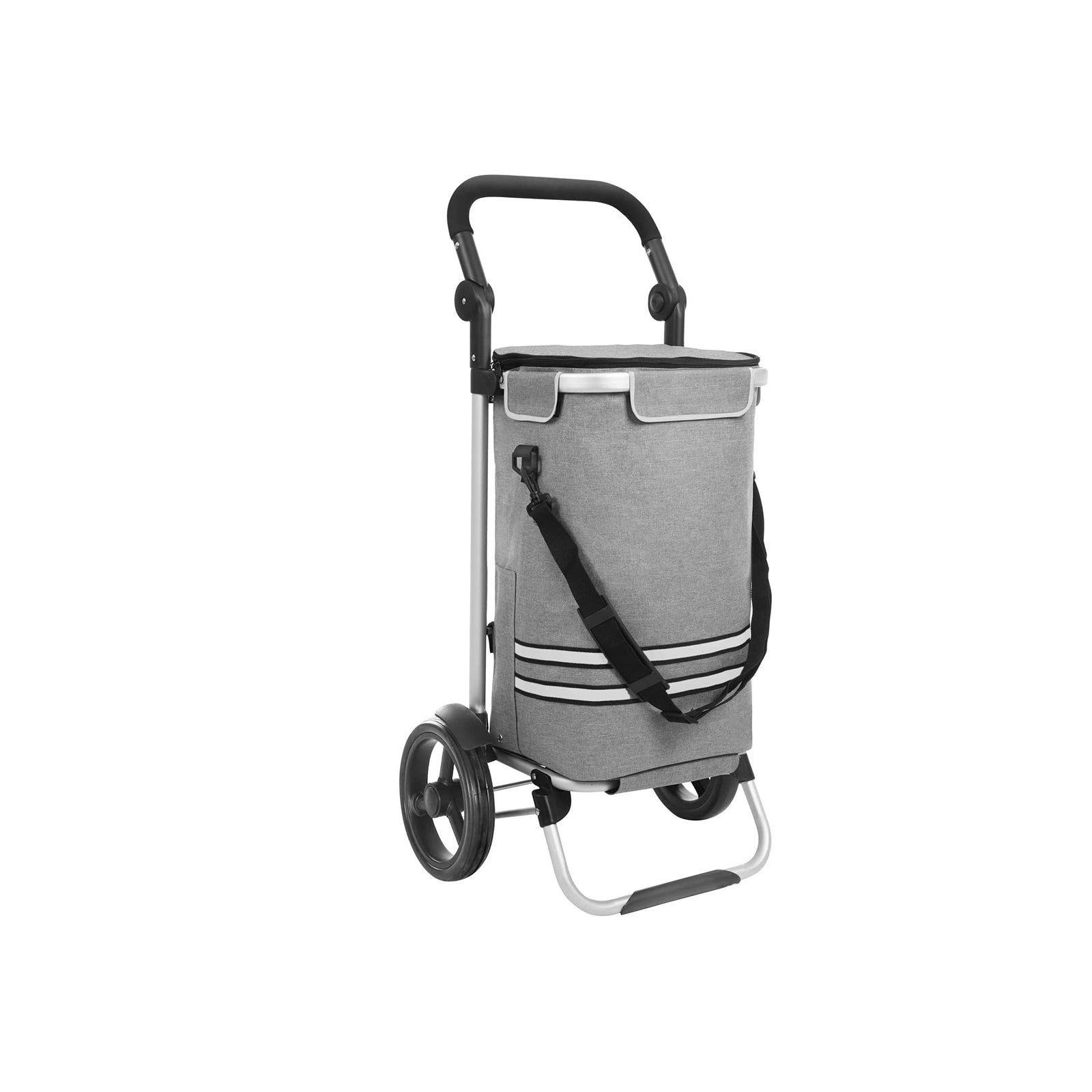 Lebensmittelwagen - faltbar - mit Kühlschrankfach - robustes Design - Grau