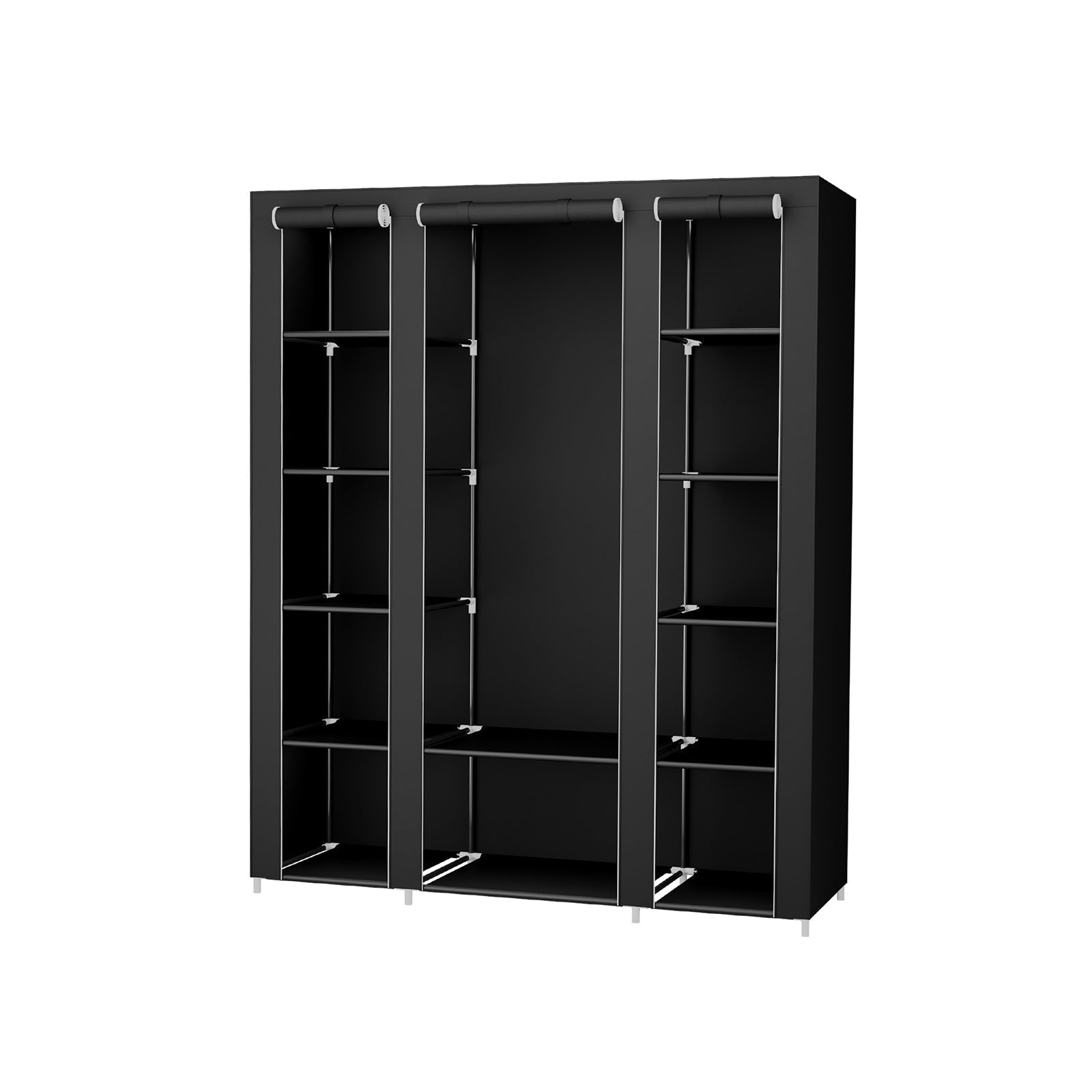 Kleiderschrank - Stoffgarderobe - 175 x 150 cm - Schwarz
