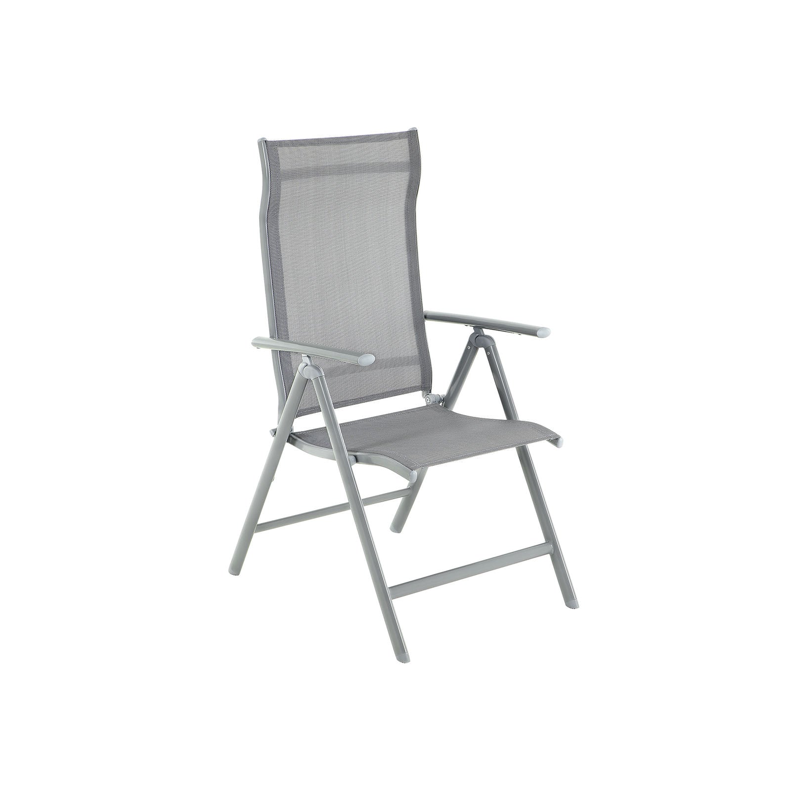 Gartenstuhl - Klappstuhl - Aluminiumrahmen - bis zu 150 kg Ladungskapazität - Grau