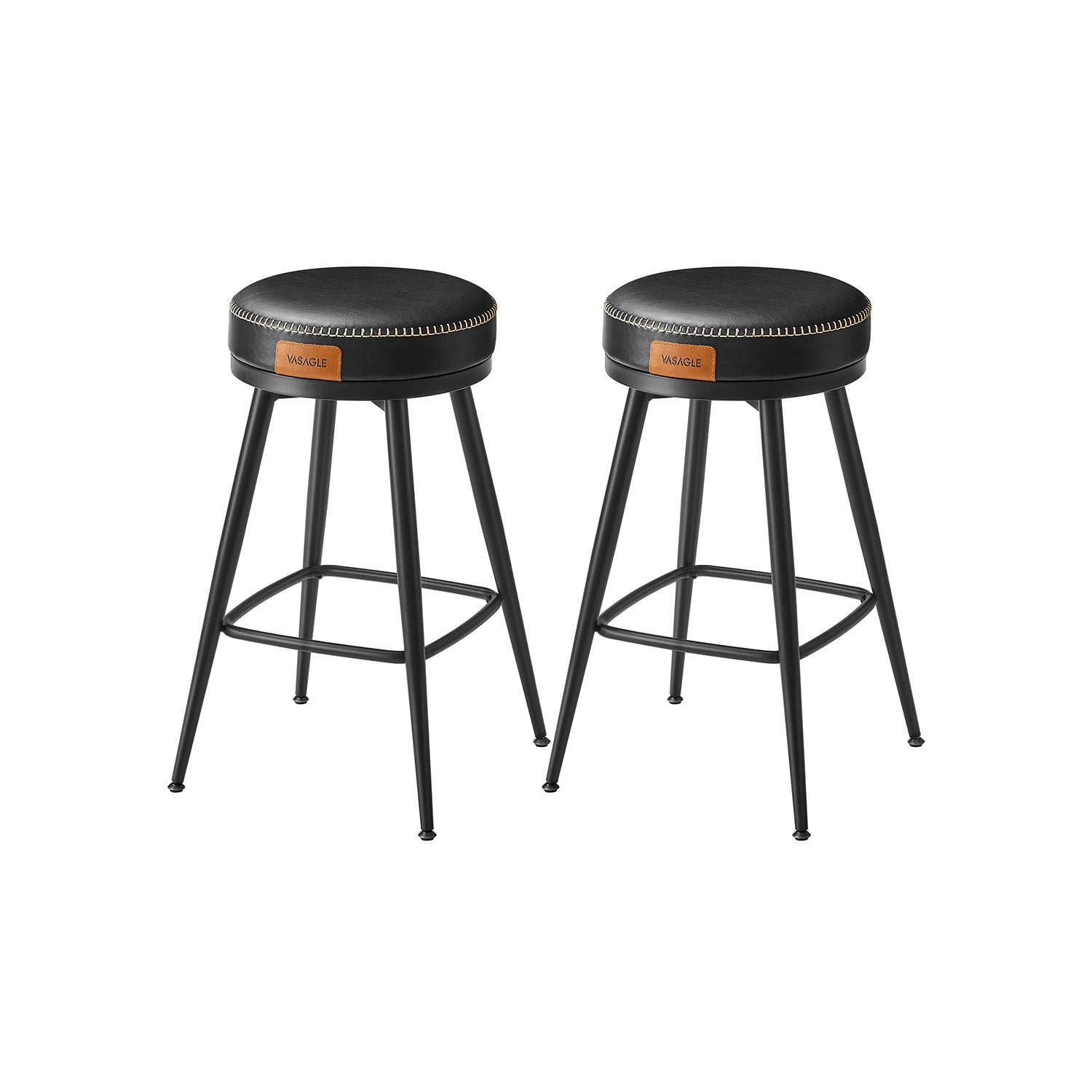 Barhocker -Set von 2 65 cm hoher Tintenschwarz