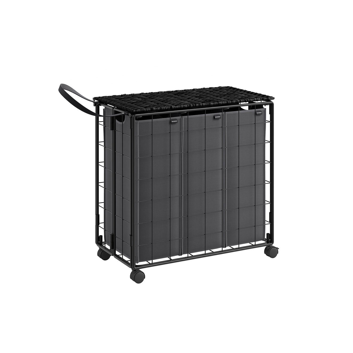 Wäscherei Korb-130 L-removable mit Rädern-Ink-Black-Leigrijs