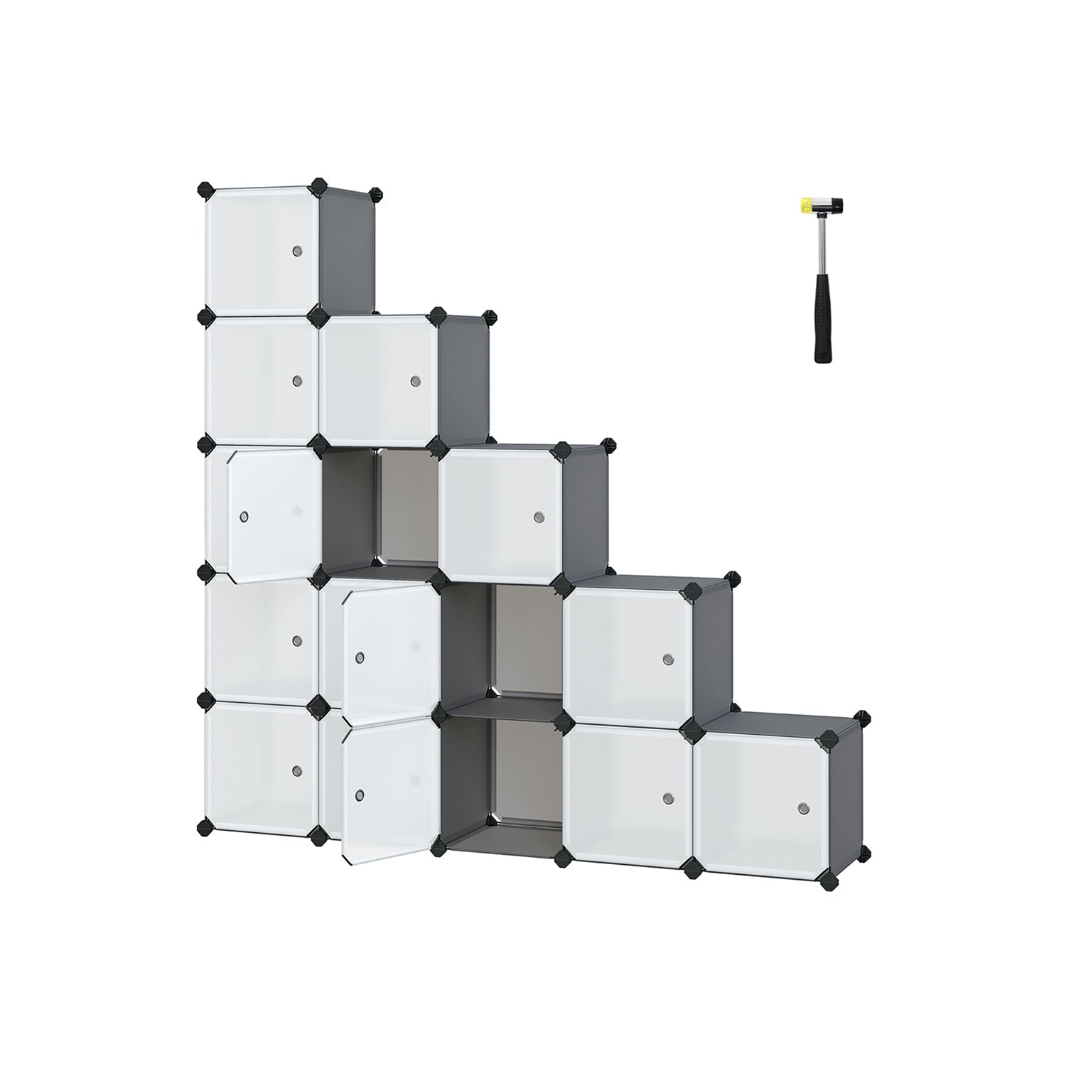 Würfelschrank - Lagerschrank - Türen - Grau