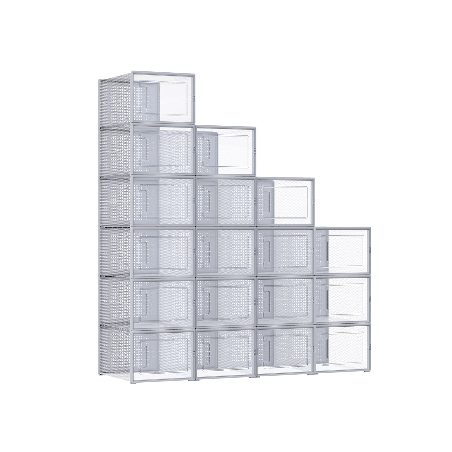 Schuhkartons - Schuhkartons - 18 Stück - transparent -grau