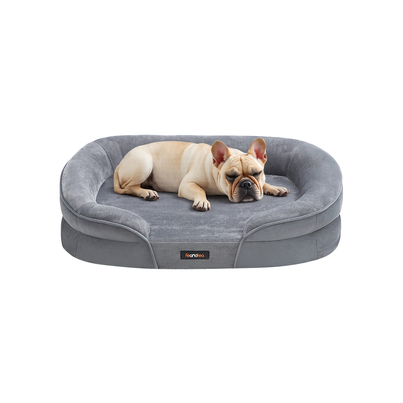 Hundebett - Stehende Grenzen - 76 x 51 x 18 cm - hellgrau
