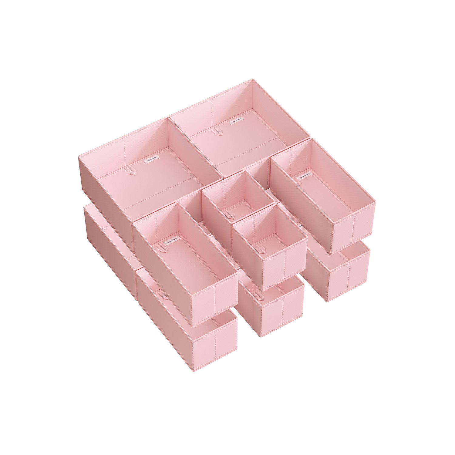 Aufbewahrungsbox für Schubladenset von 12 Pastellrosa