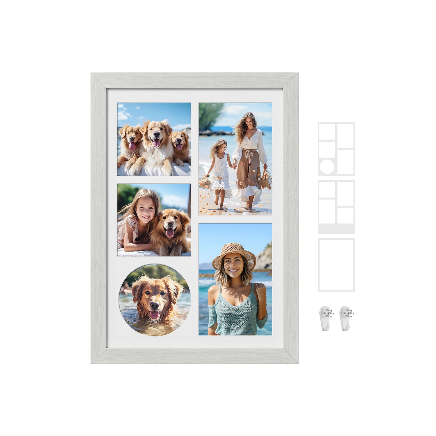 Fotorahmen - A4 - Für mehrere Fotos - Vintage White