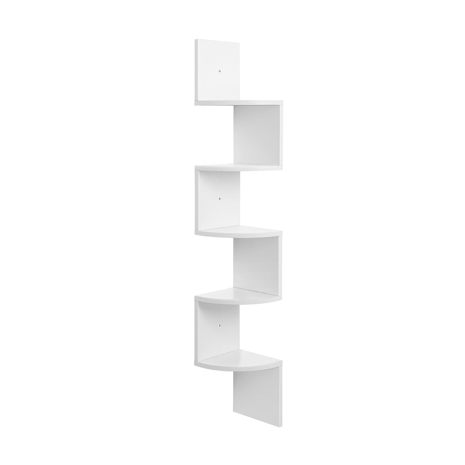 Eckbrett - 5 Level - schwebend - Wandregal - Weiß