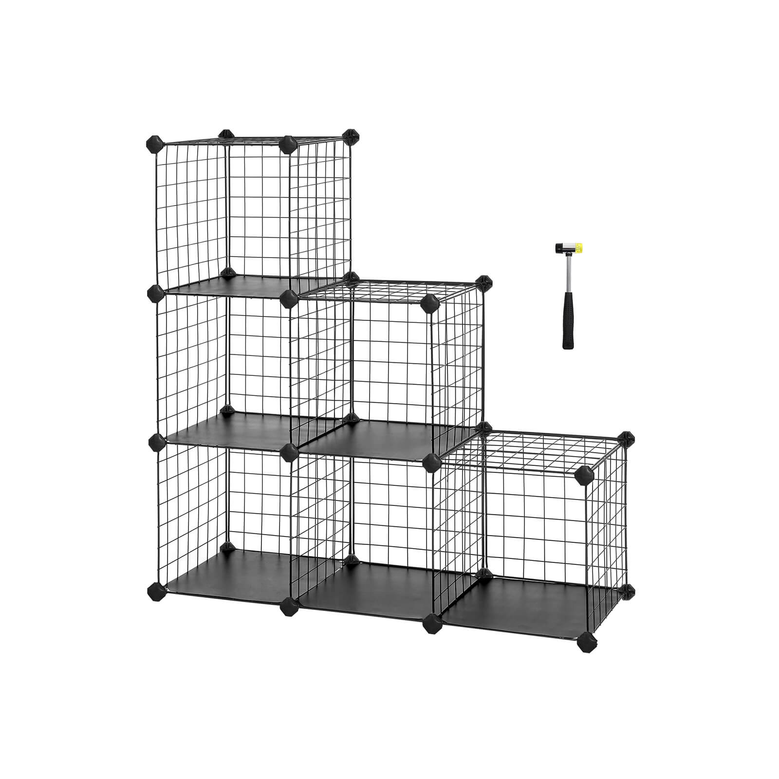 Würfelschrank - Garderobe mit 6 Würfel - 63 x 31 x 93 cm - Schwarz