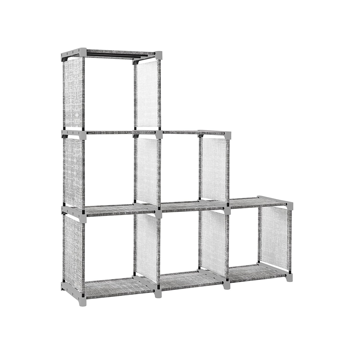 Bücherregal - Würfelschrank - Lagerschrank - 6 Fächer - Grau