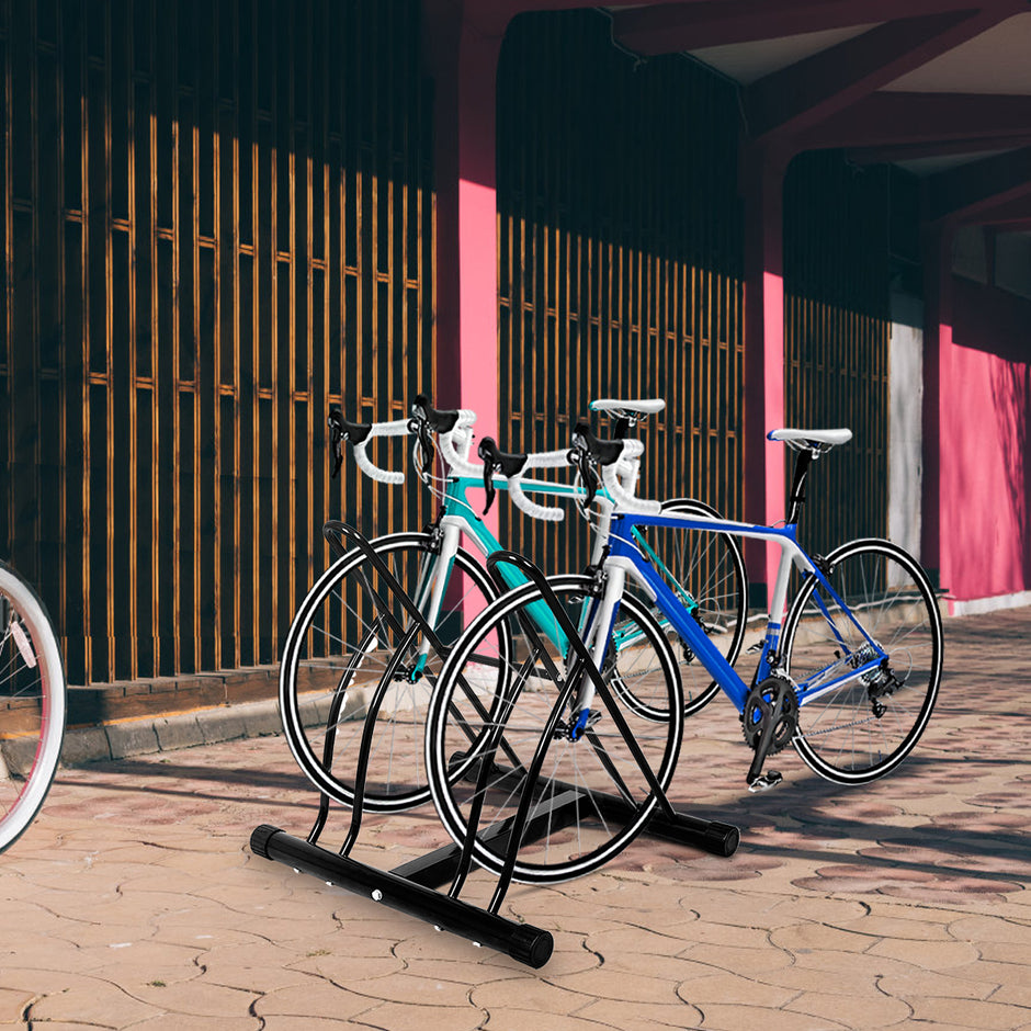 Cykelställ – Floor Parker för cyklar – 2 60 x 53 x 56 cm – Svart