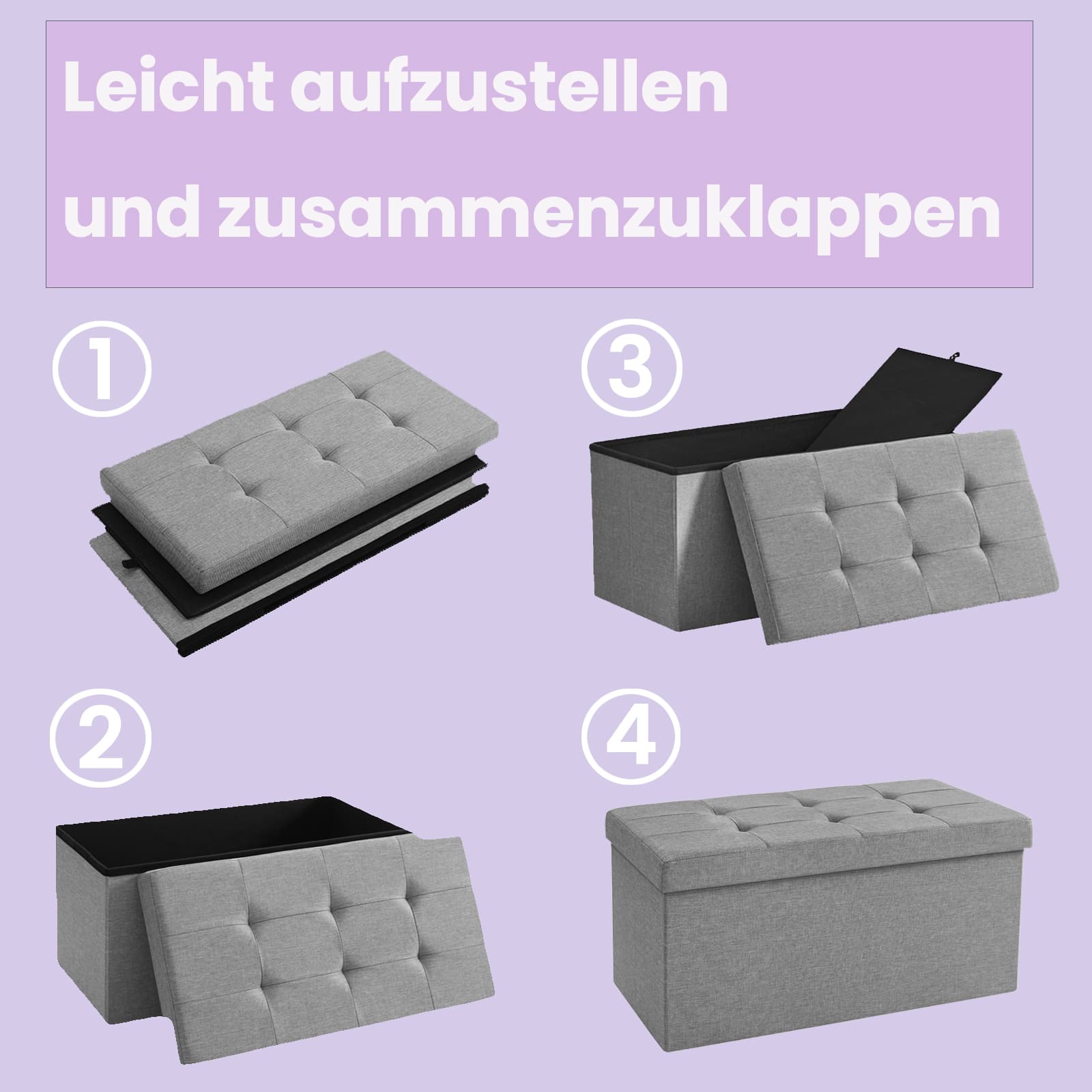 Sofa mit Stauraum - 38 x 76 x 38 cm - Sitzbox - Multifunktional