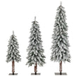 pack – konstgjorda julgranar med belysning och snö – 3 90 / 120 / 150 cm – Grön och vit