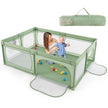 Löpgaller – Baby Löppall Med Bollarna och Dörrar Andningsaktivt Nät Löpgallstält – 50 2 205 x 147 Cm – Grön