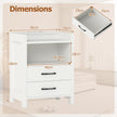 Nattduksbord – med LED belysning och laddningsstation lådor öppet förvaringsfack Sidobord Vitt – 2 45 x 35 x 60 cm – Vit