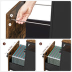 Archivschrank - Büroschrank - mit 2 Schubladen und Schloss - Holzlook - Brown