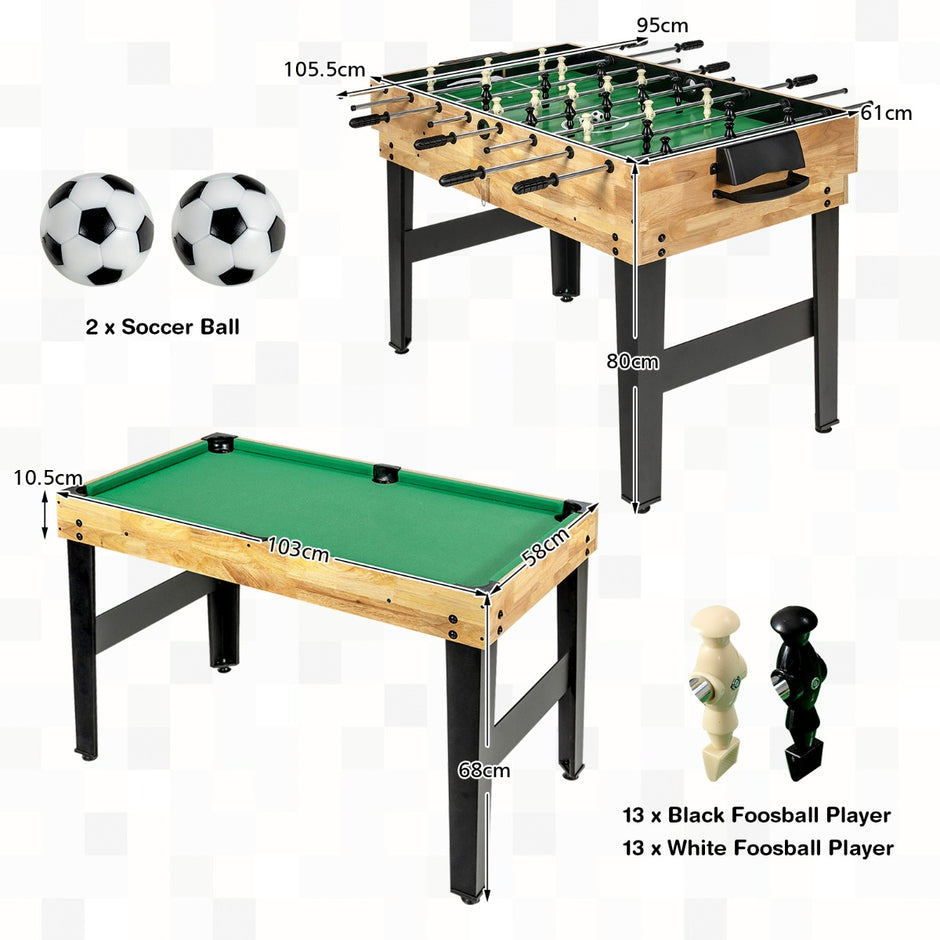 Multifunktionsbord – i Kombi Spelbord med Bordfotboll Hockey Bordtennis Biljard – 10 1 1055 cm – Färgglad