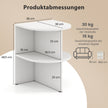 Halvrund – sidobord med öppna hyllor nattduksbord soffbord kaffebord vitt – Vit
