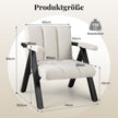 Polstrad – loungestol med armstöd och metallram Modern soffstol Relaxstol – Beige