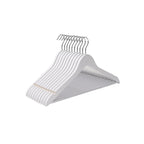 Hölzerne Kleidungsbügel - Set von 10 - Massivholz - Weiß