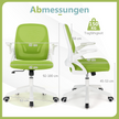 Ergonomisk – kontorsstol med fällbara armstöd och gungfunktion skrivbordsstol – Grön