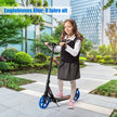 Kick – Scooter för barn LED Light Höjdjusterbar Svart + – 93 x 43 x 91-106 cm – Blå