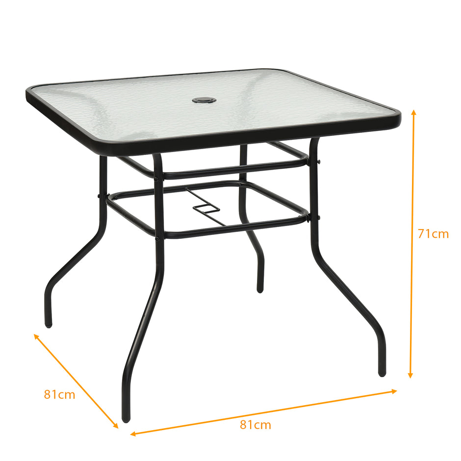 Uteplatsbord – Rektangulärt soffbord med bordsskiva Bistrobord Trädgårdsbord Glasbord – Svart