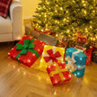 Belyst – Presentlåda 2D Juldekoration Set med LED Ljus staplad – 4 120 cm – Flerfärgad