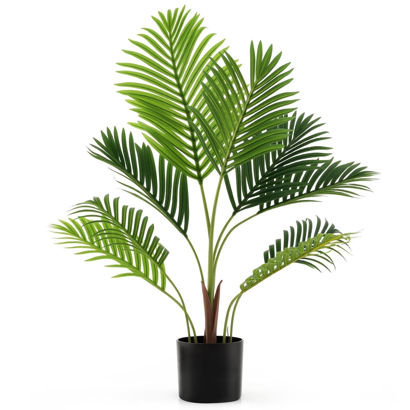pack – Konstgjord Areca Palm Konstväxt i kruka med gröna blad – 2 90 cm – Grön