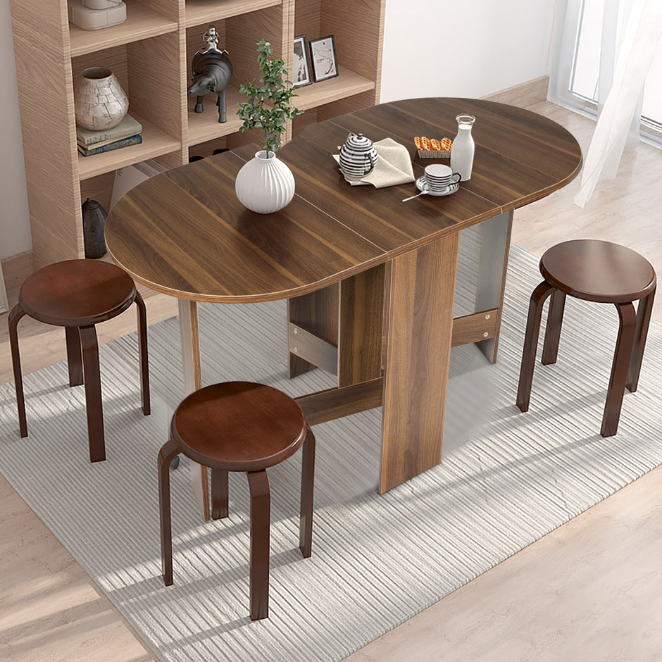 Fällbart – bord Runt – Brun