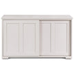 Skänk – Köksskåp Sidoskåp med skjutdörrar Vit/Brun – 106,5 x 33 x 60 cm – Beige