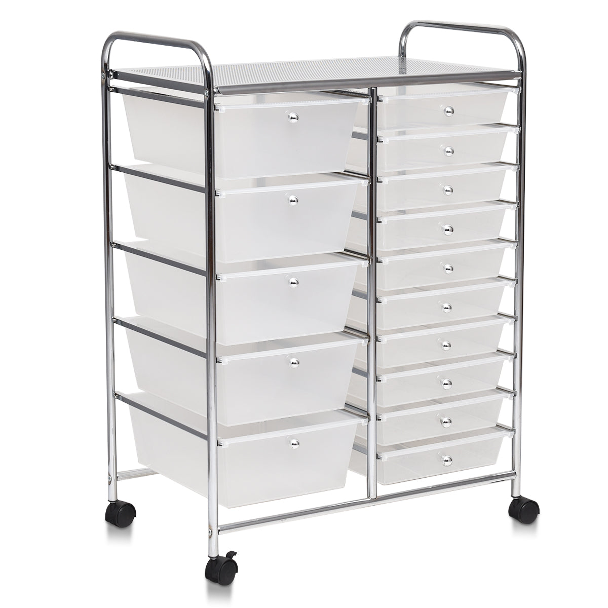 Vagn – med stapelbara lådor Rullbehållare Färgad/Svart Transparent – 15 15 63 x 37 x 87 cm – Genomskinlig