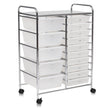 Vagn – med stapelbara lådor Rullbehållare Färgad/Svart Transparent – 15 15 63 x 37 x 87 cm – Genomskinlig