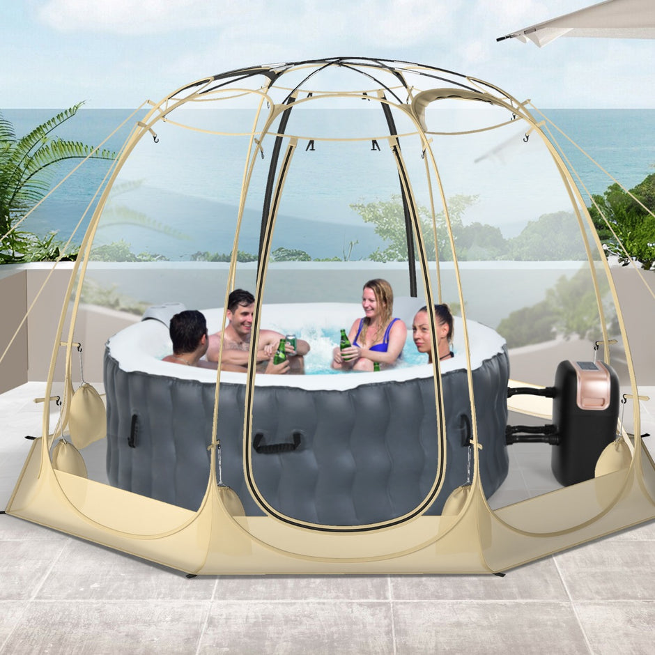 630° – transparent PVC tält Pop Up Bubble Bubbel för personer – 5-6 265 x 265 cm – Genomskinlig