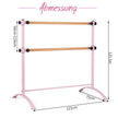 Fristående – balettstång Ballet Bar steg höj och sänkbar med trästänger – 4 2 120 cm – Rosa