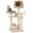 Högt – klätterträd med klätterstolpe Cat Cave Natural – 121 cm – Natur