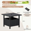 Utomhus – sidobord med parasollhål, trädgårdsbord sandpåsar, balkongbord – Ø 48 cm 2 – Svart