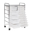 Vagn – med stapelbara lådor Rullbehållare Färgad/Svart Transparent – 15 15 63 x 37 x 87 cm – Genomskinlig