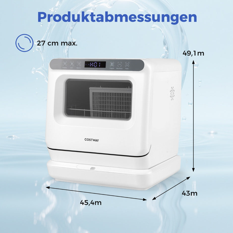 Bänkdiskmaskin – med vattentank program – 8,25 L 6 – Vit