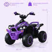 12V – Electric Kids Quad med musikhorn och LED strålkastare – Lila